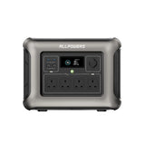 ALLPOWERS R1500 Portable Power Station with 4 AC outlets, LCD display, and USB ports in sleek gray design