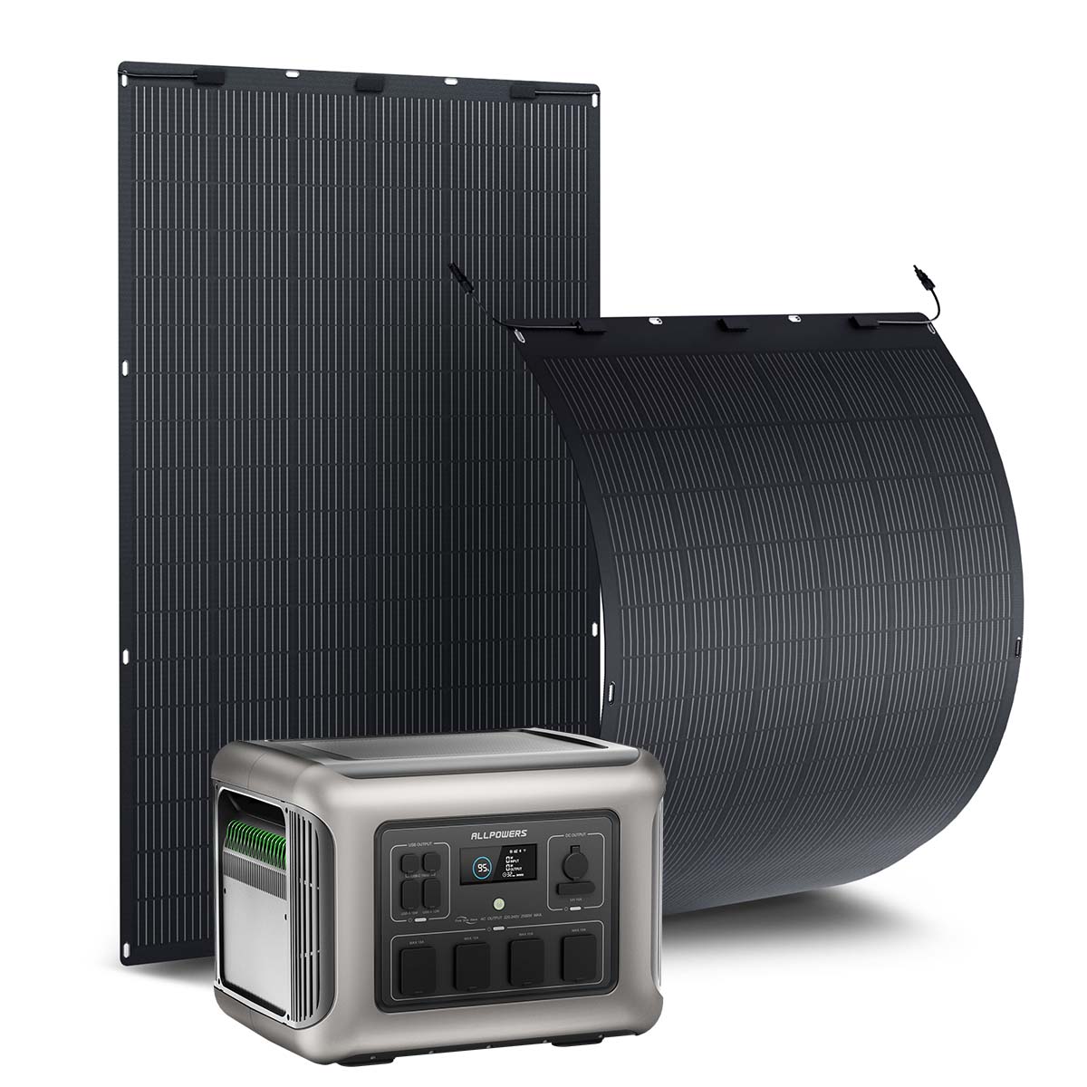 ALLPOWERS Solar Generator Kit 2500W (R2500 + SF400 400W Flexible Solar Panel)