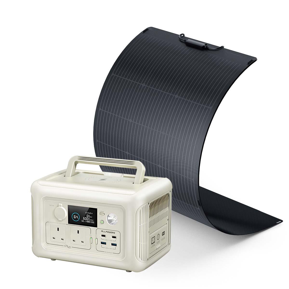 ALLPOWERS Solar Generator Kit 600W with 100W Panel - R600 + SF100