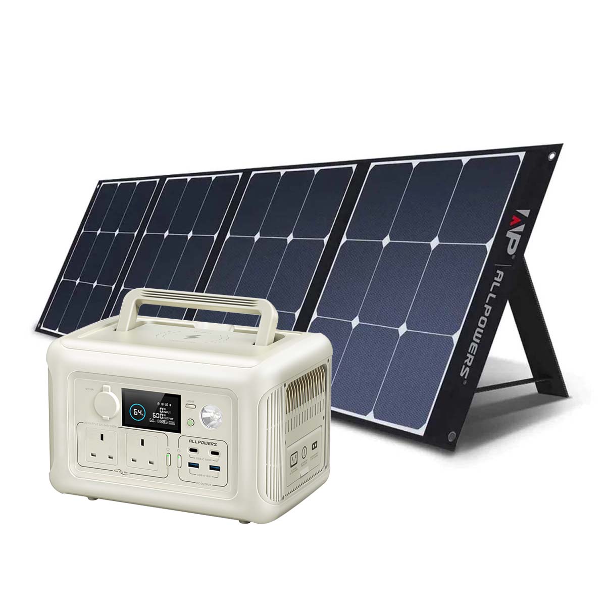 ALLPOWERS Solar Generator Kit 600W (R600 + SP035 200W Solar Panel with Monocrystalline Cell)