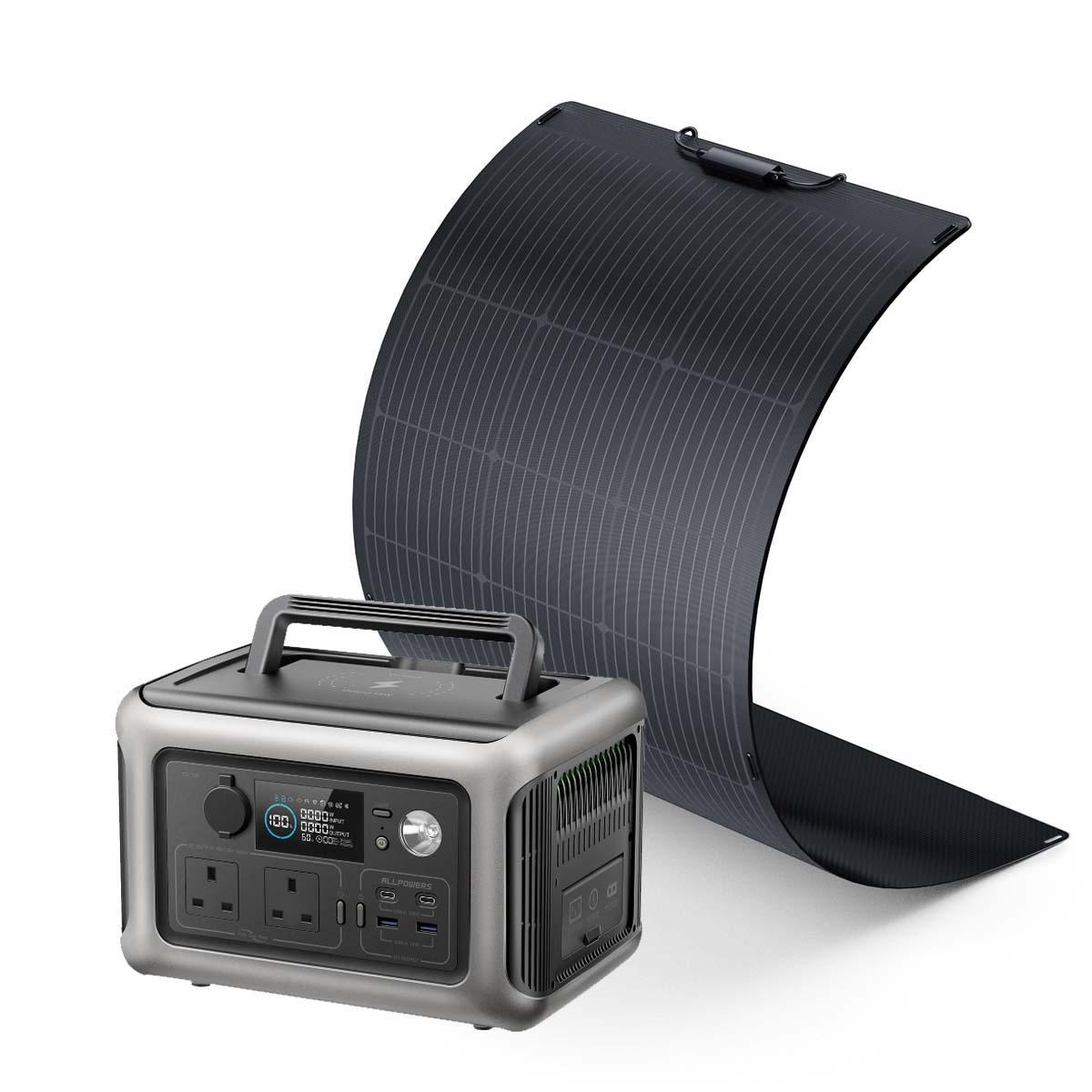 ALLPOWERS Solar Generator Kit 600W with 100W Panel - R600 + SF100