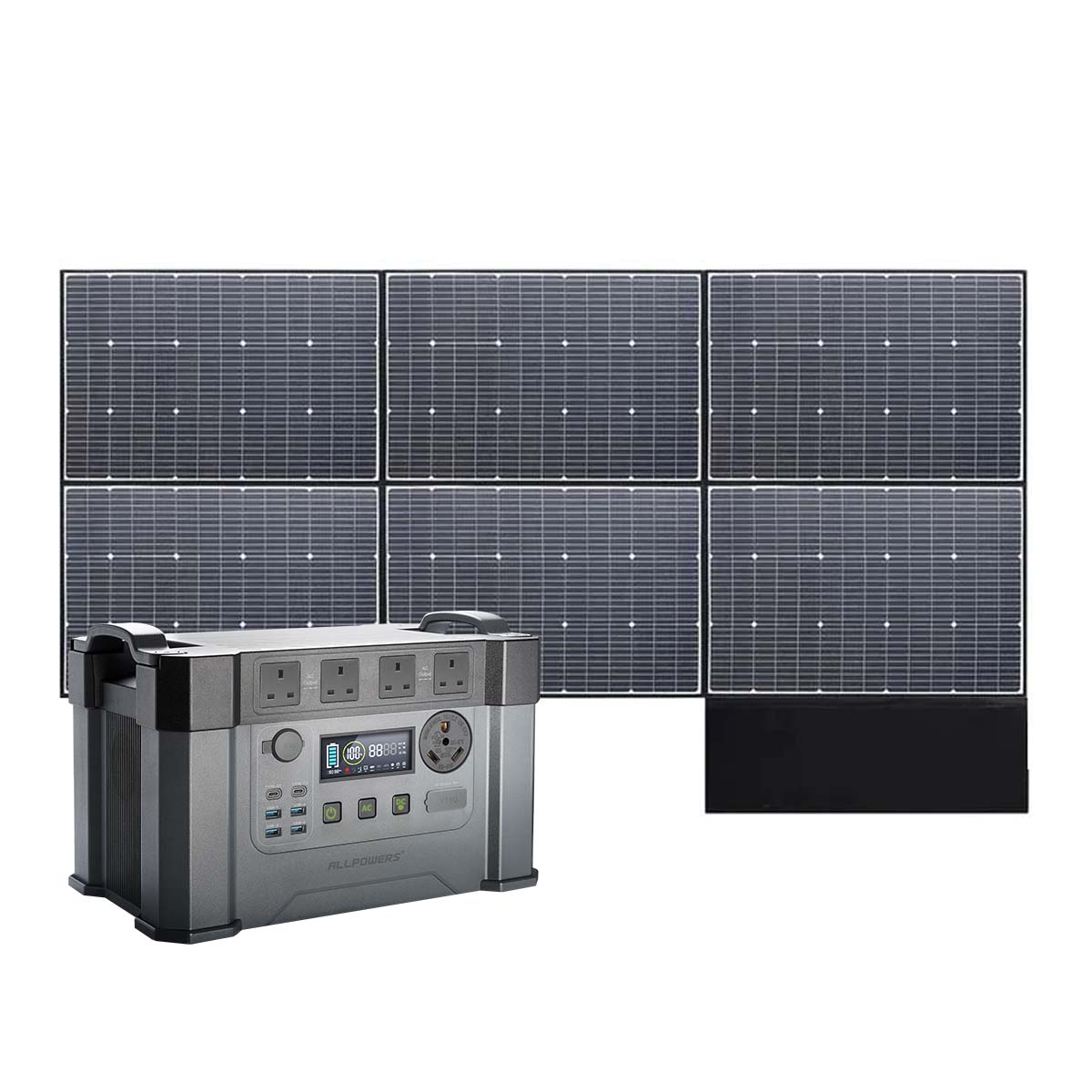 ALLPOWERS Solar Generator 2400W (S2000 Pro + SP039 600W Solar Panel with Monocrystalline Cell)
