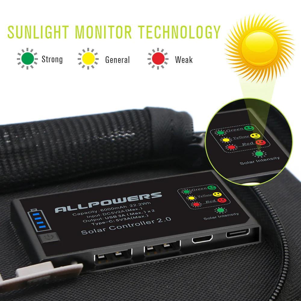 ALLPOWERS 5V 21W Portable Solar Panel Built-in 10000mAh Battery SP002