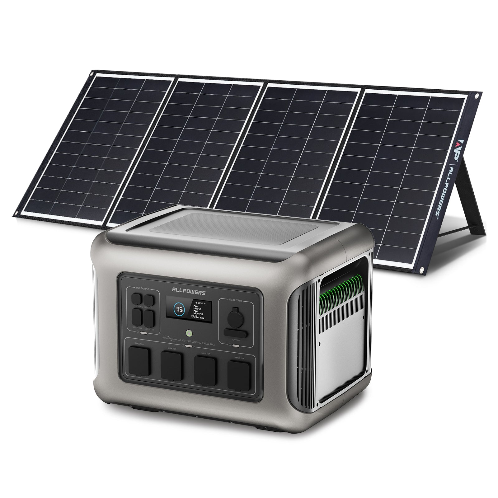ALLPOWERS Solar Generator Kit 2500W (R2500 + SP035 200W Solar Panel with Monocrystalline Cell)