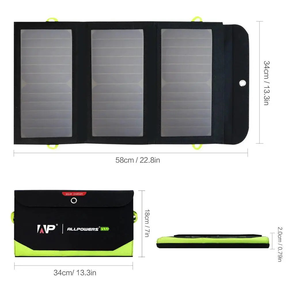 ALLPOWERS 5V 21W Solar Panel Built-in 10000mAh Battery