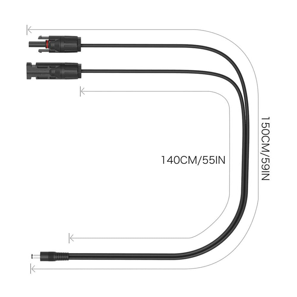 ALLPOWERS Solar PV Extension Cable With DC5521 Connector 1.5M 16AWG