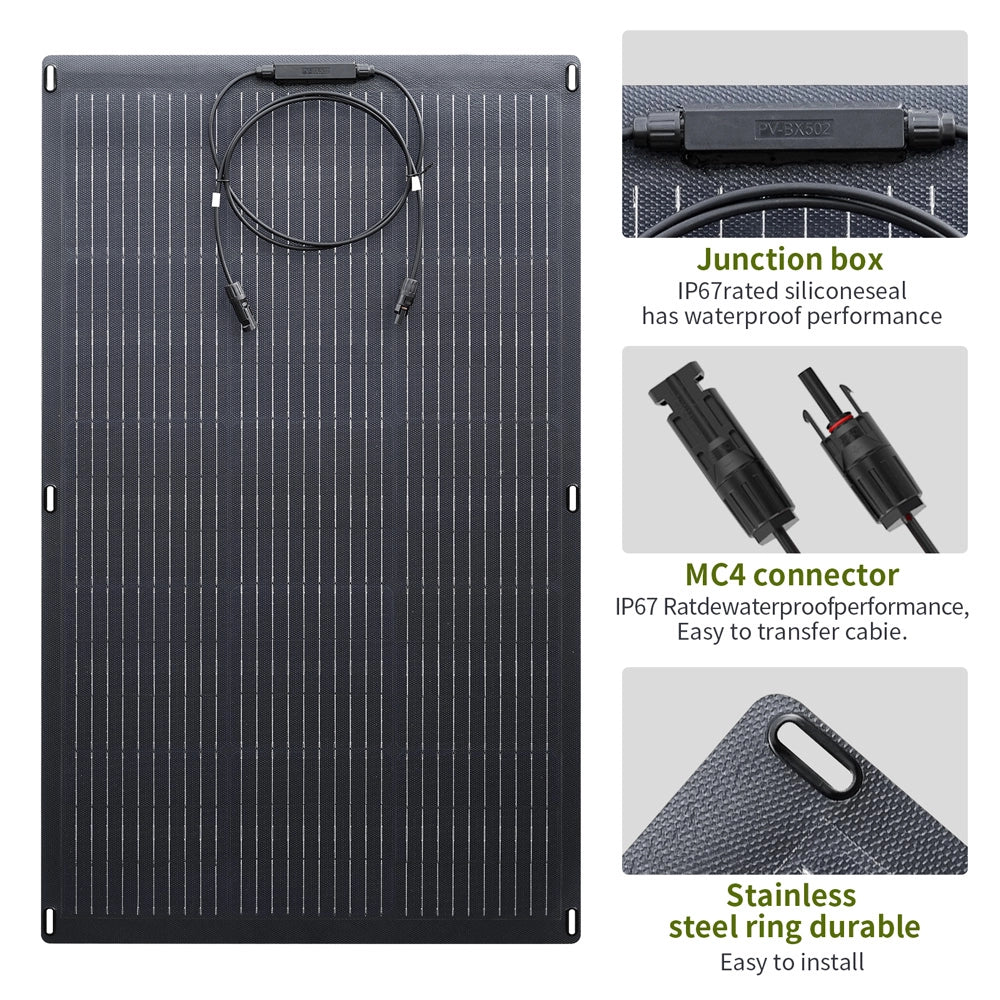 ALLPOWERS 100W Flexible Solar Panel with Monocrystalline Cell SF100 ...