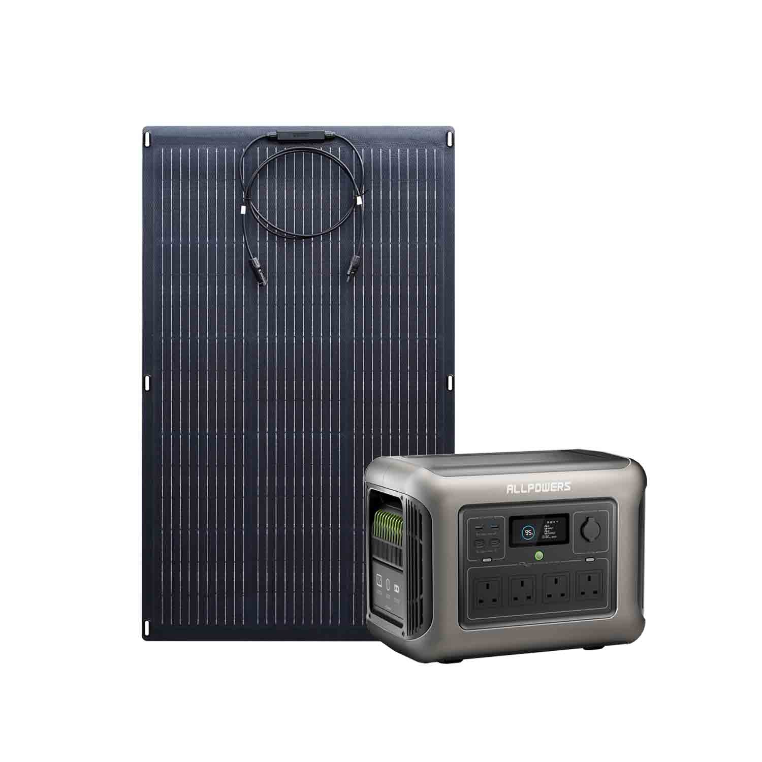 ALLPOWERS Solar Generator Kit 1600W with 100W Panel - R1500 Lite + SF100