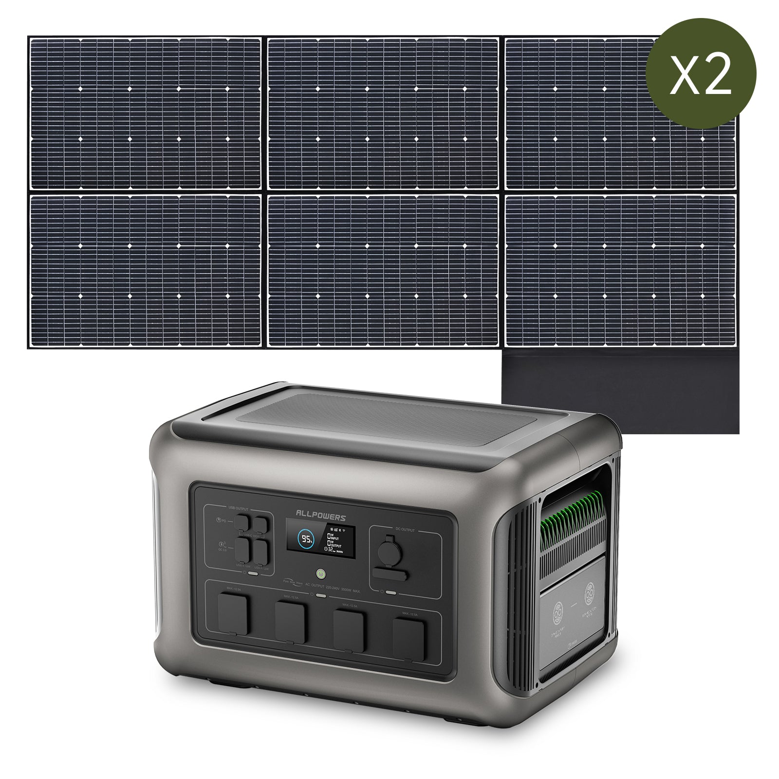 ALLPOWERS Solar Generator Kit (R3500 + SP039 600W Monocrystalline Solar Panel)