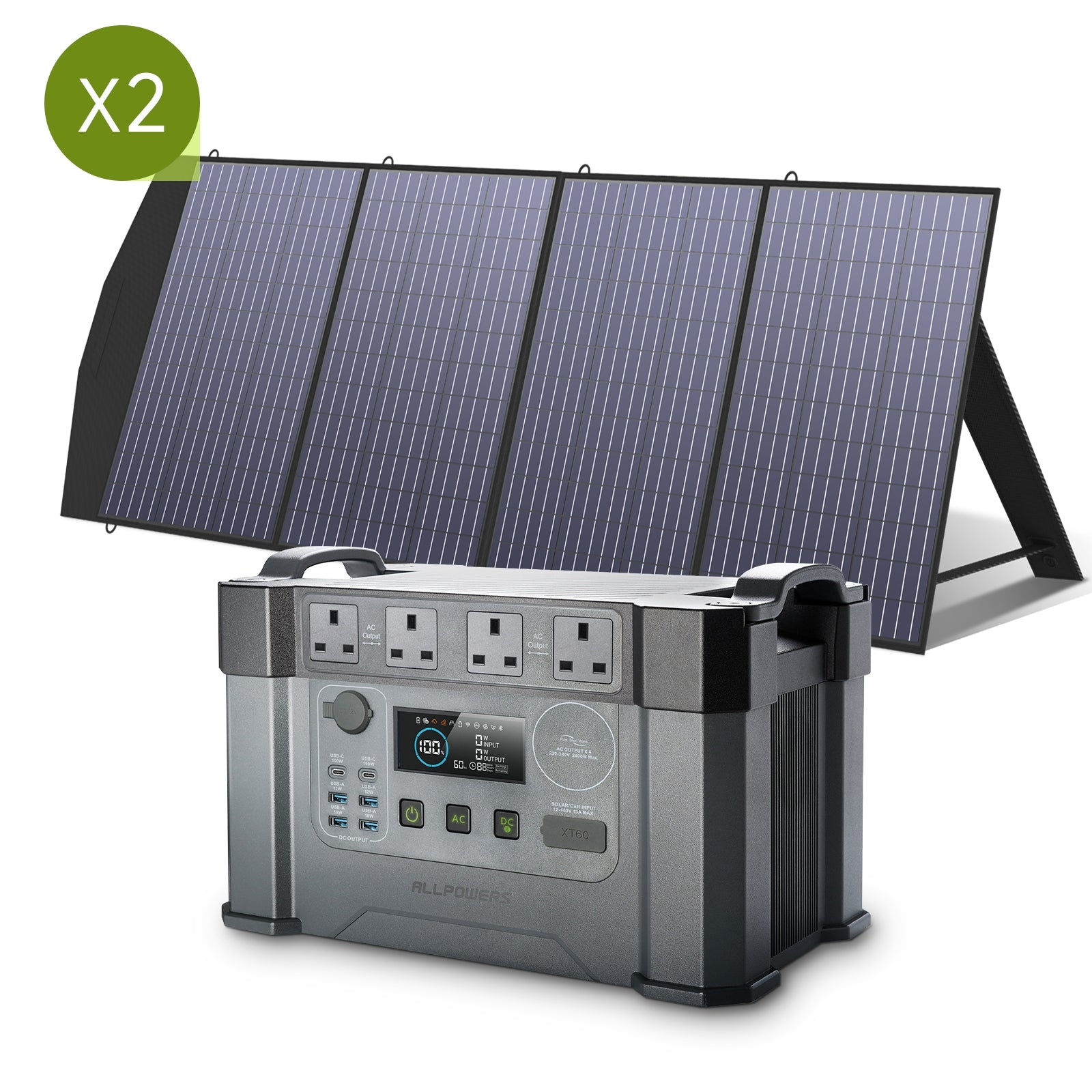 ALLPOWERS Solar Generator 2400W (S2000 Pro + SP033 200W Solar Panel)