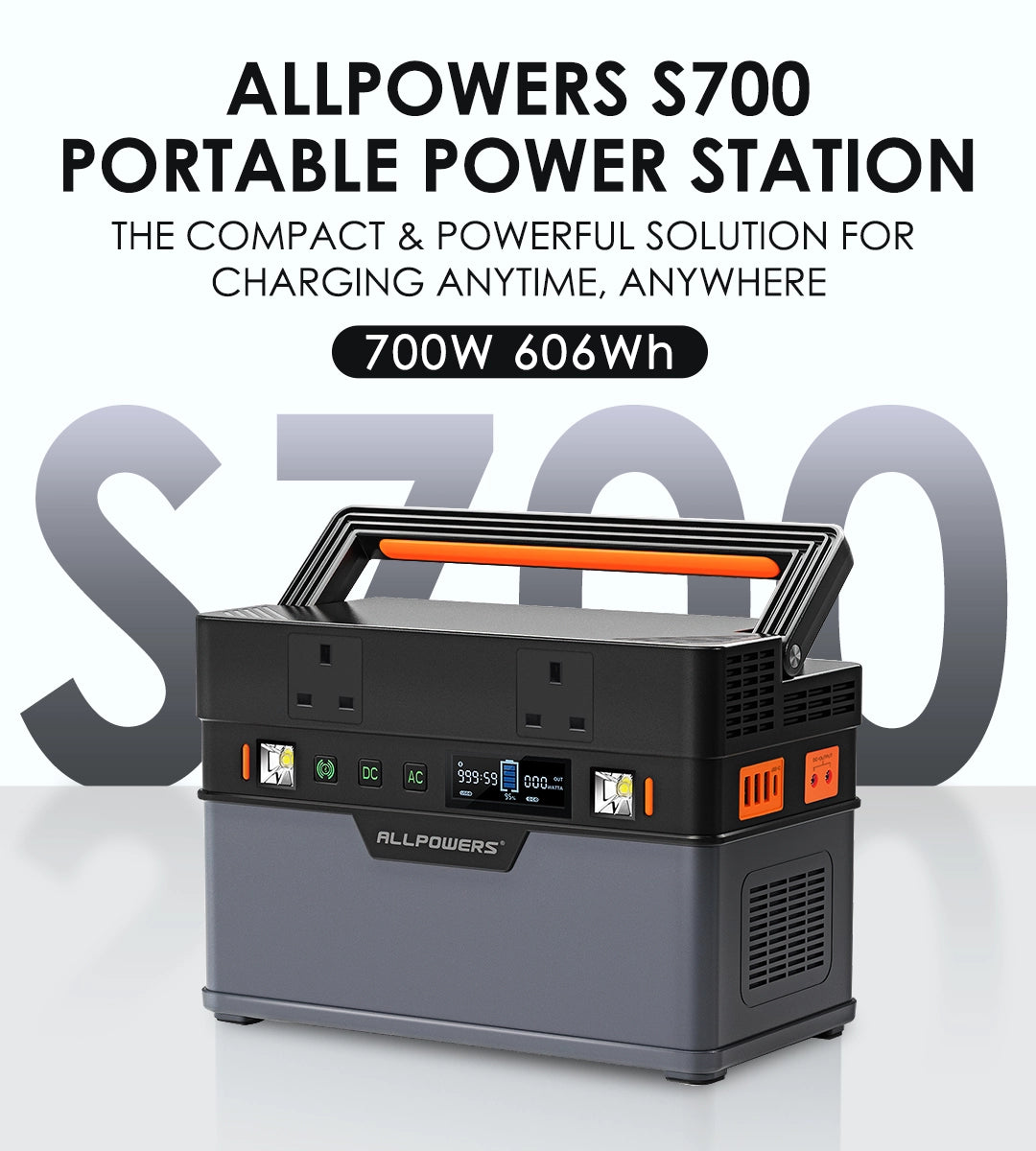ALLPOWERS Portable Power Station 606Wh 164000mAh, 700W High Performanc