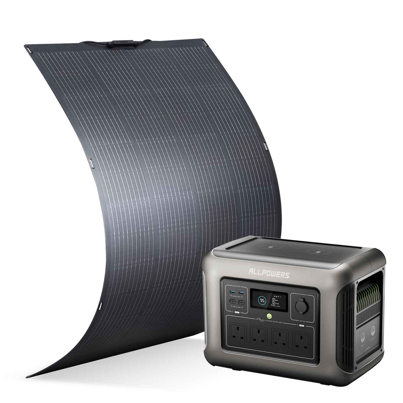 ALLPOWERS Solar Generator Kit 1800W (R1500 + SF200 200W Flexible Solar Panel)