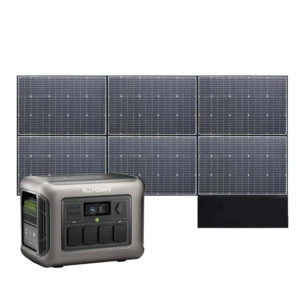 ALLPOWERS Solar Generator Kit 1800W (R1500 + SP039 600W Solar Panel with Monocrystalline Cell)