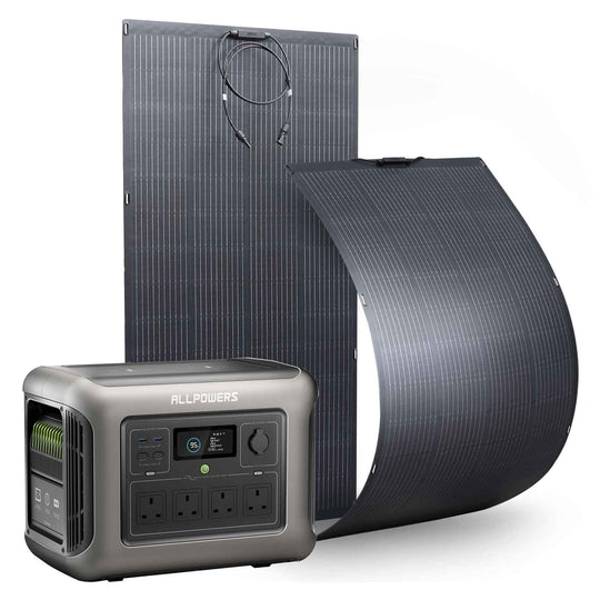 ALLPOWERS Solar Generator Kit 1800W (R1500 + SF200 200W Flexible Solar Panel)