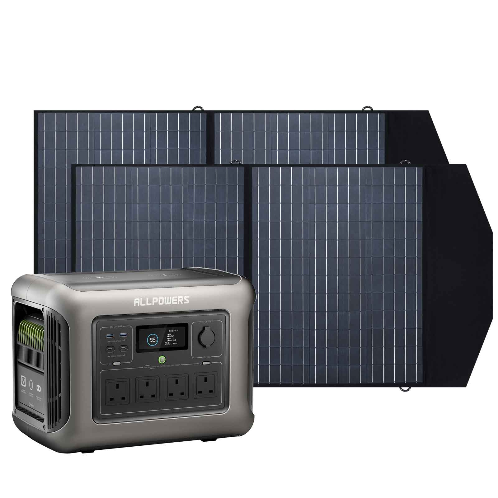 ALLPOWERS Solar Generator Kit 1800W (R1500 + SP027 100W Solar Panel)