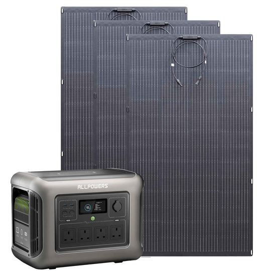 ALLPOWERS Solar Generator Kit 1800W (R1500 + SF200 200W Flexible Solar Panel)