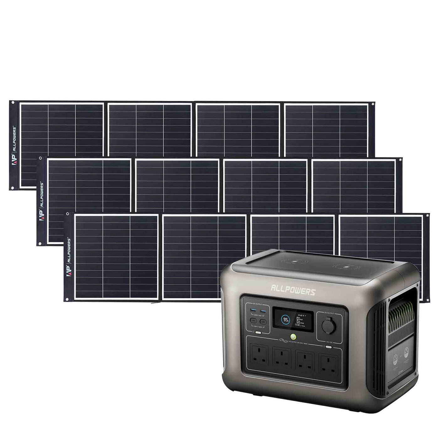 ALLPOWERS Solar Generator Kit 1800W (R1500 + SP035 200W Solar Panel with Monocrystalline Cell)