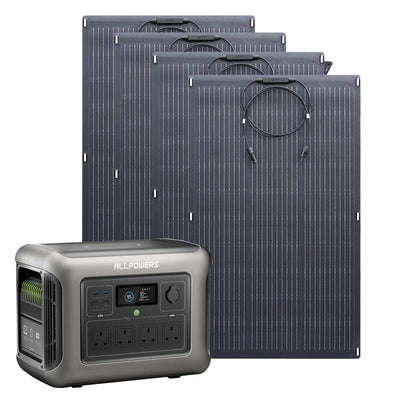 ALLPOWERS Solar Generator Kit 1800W (R1500 + SF100 100W Flexible Solar Panel)
