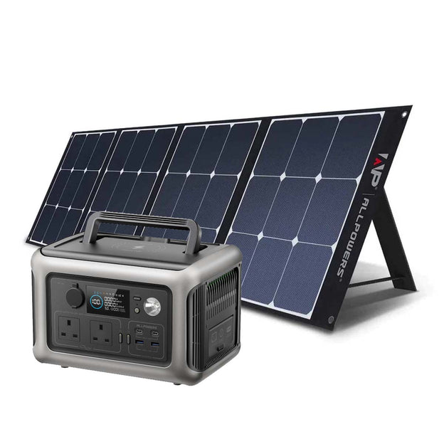 ALLPOWERS Solar Generator Kit 600W (R600 + SP035 200W Solar Panel with Monocrystalline Cell)