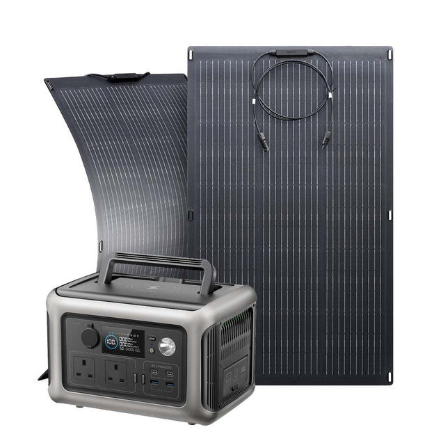 ALLPOWERS Solar Generator Kit 600W (R600 + SF100 100W Flexible Solar Panel)