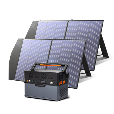 ALLPOWERS Solar Generator S1500 (ALLPOWERS 1500W + 2 x Polycrystalline SolarPanel 100W)
