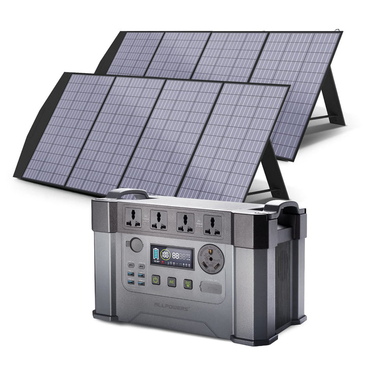 ALLPOWERS Solar Generator 2400W Portable Power Station 200W Solar Panel