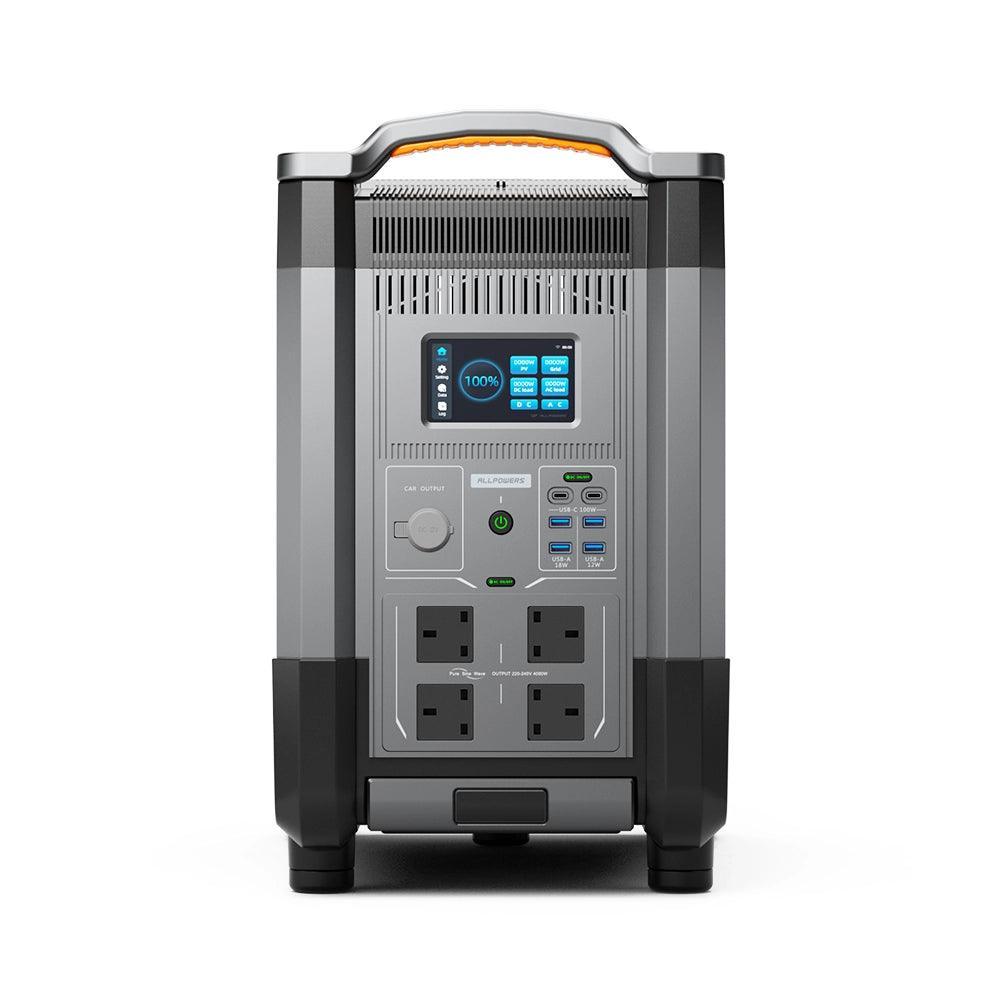 ALLPOWERS R4000 Home Backup Power Station with LCD display, multiple outlets and portable handle design for emergency power