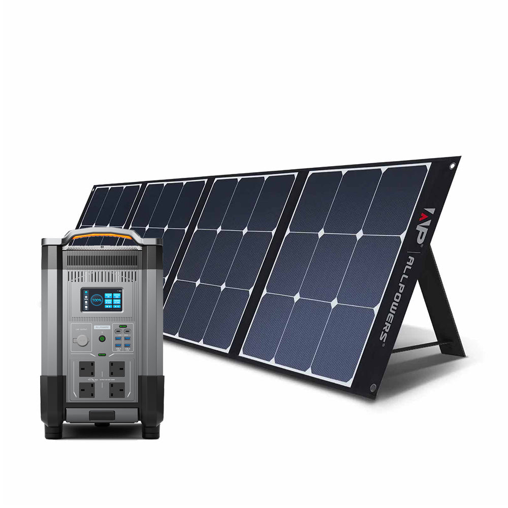 ALLPOWERS Solar Generator Kit 4000W (R4000 + SP035 200W Solar Panel with Monocrystalline Cell)