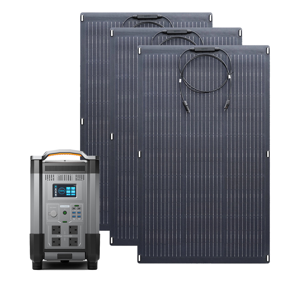 ALLPOWERS Solar Generator Kit 4000W (R4000 + SF100 100W Flexible Solar Panel)