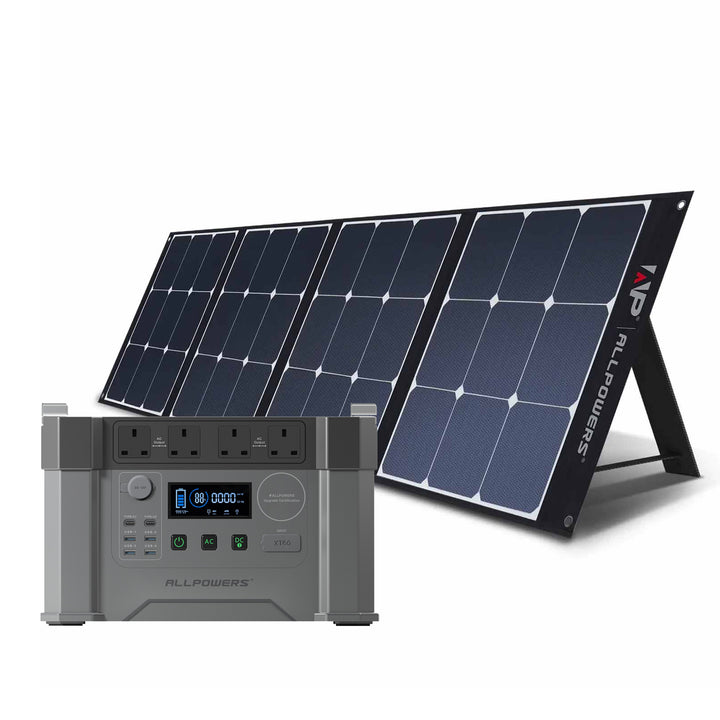 Allpowers Solar Generator Kit 2000W Portable Power Station 200W Solar Panel