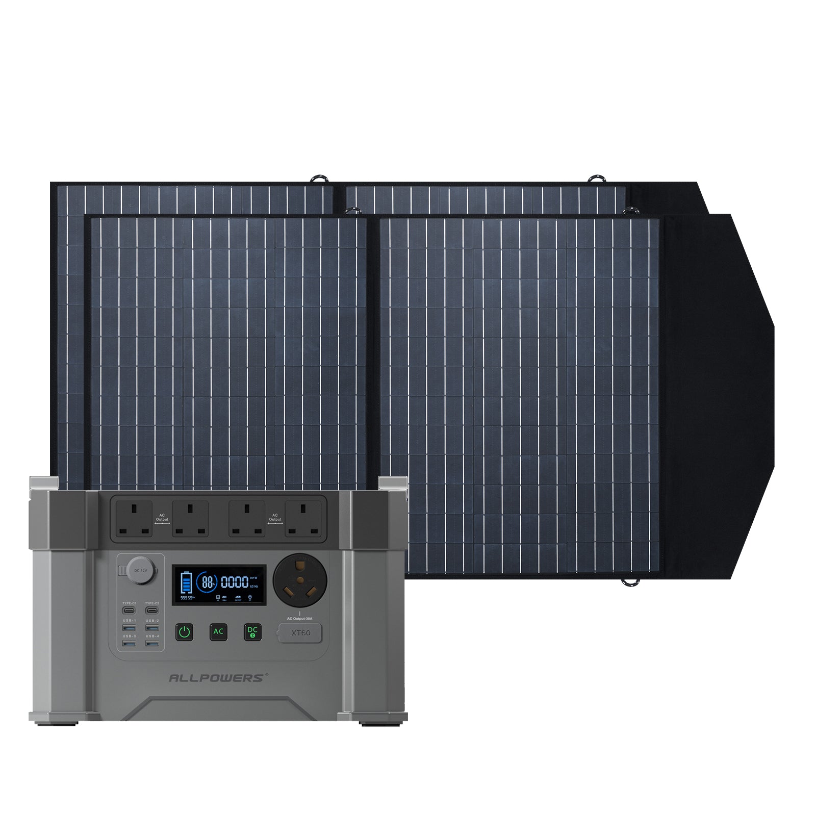 ALLPOWERS Solar Generator 2400W (S2000 Pro + SP027 100W Solar Panel)