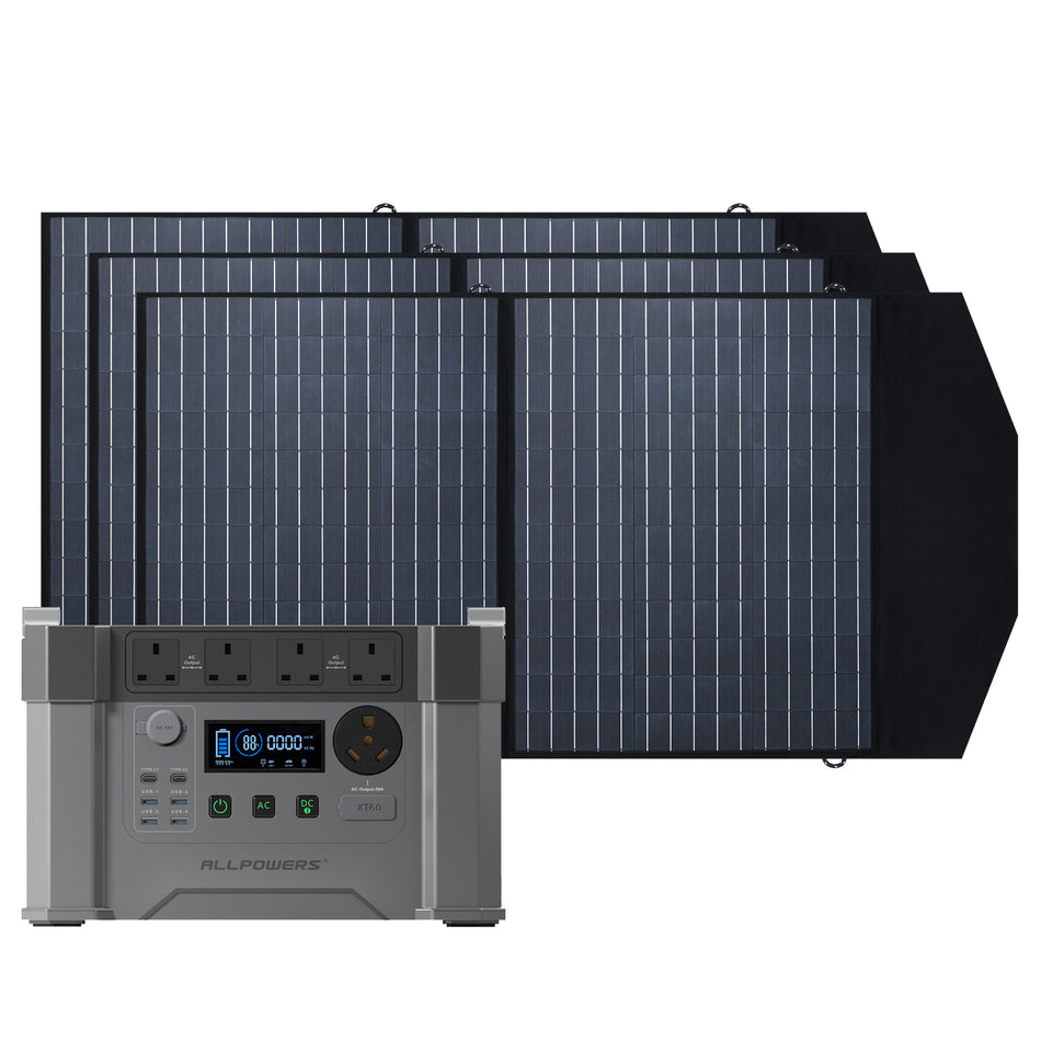 ALLPOWERS Solar Generator 2400W (S2000 Pro + 3 x SP027 100W Solar Panel)