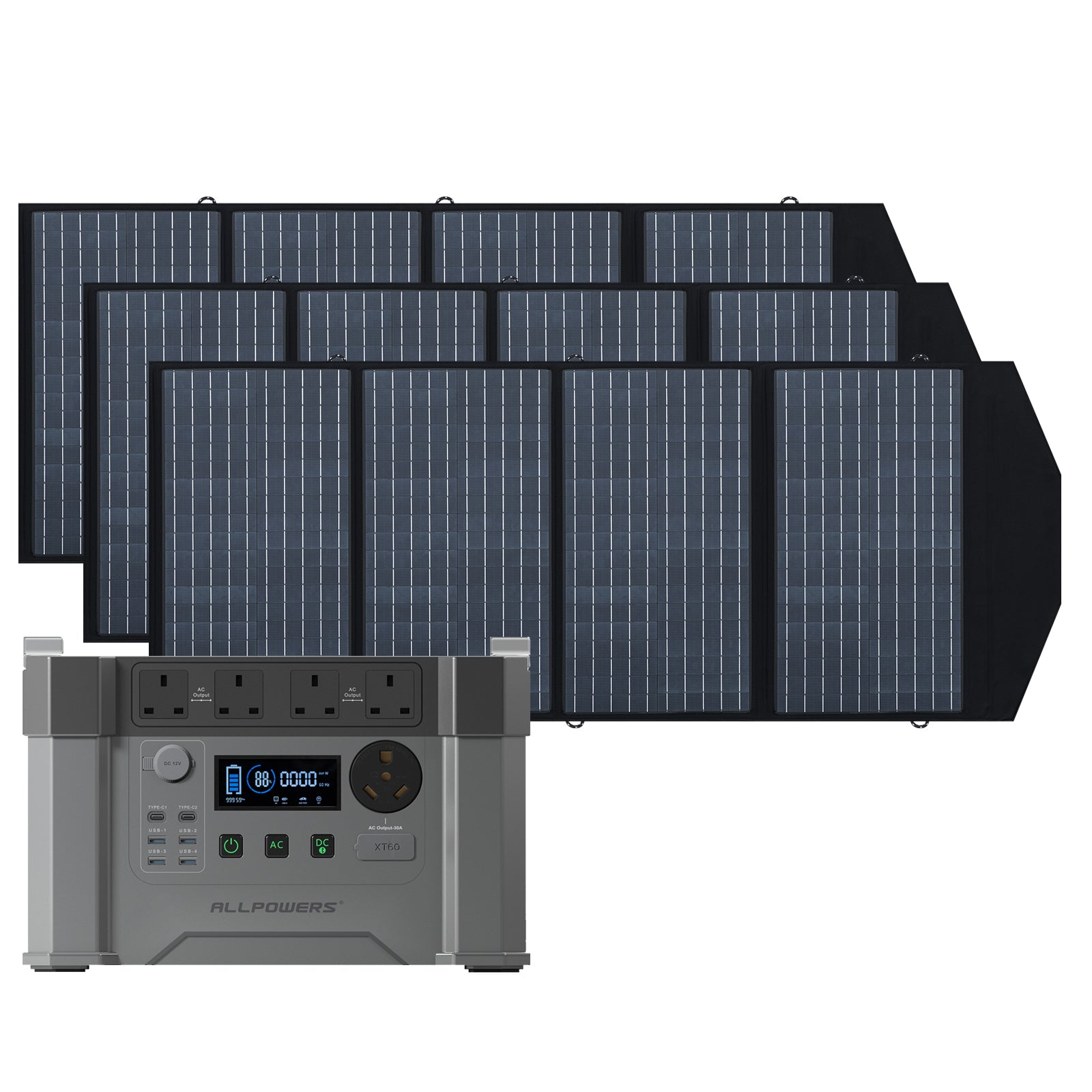 ALLPOWERS Solar Generator 2400W (S2000 Pro + SP029 140W Solar Panel)