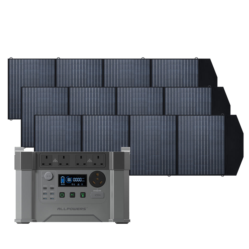 ALLPOWERS Solar Generator 2400W (S2000 Pro + 3 x SP033 200W Solar Panel)