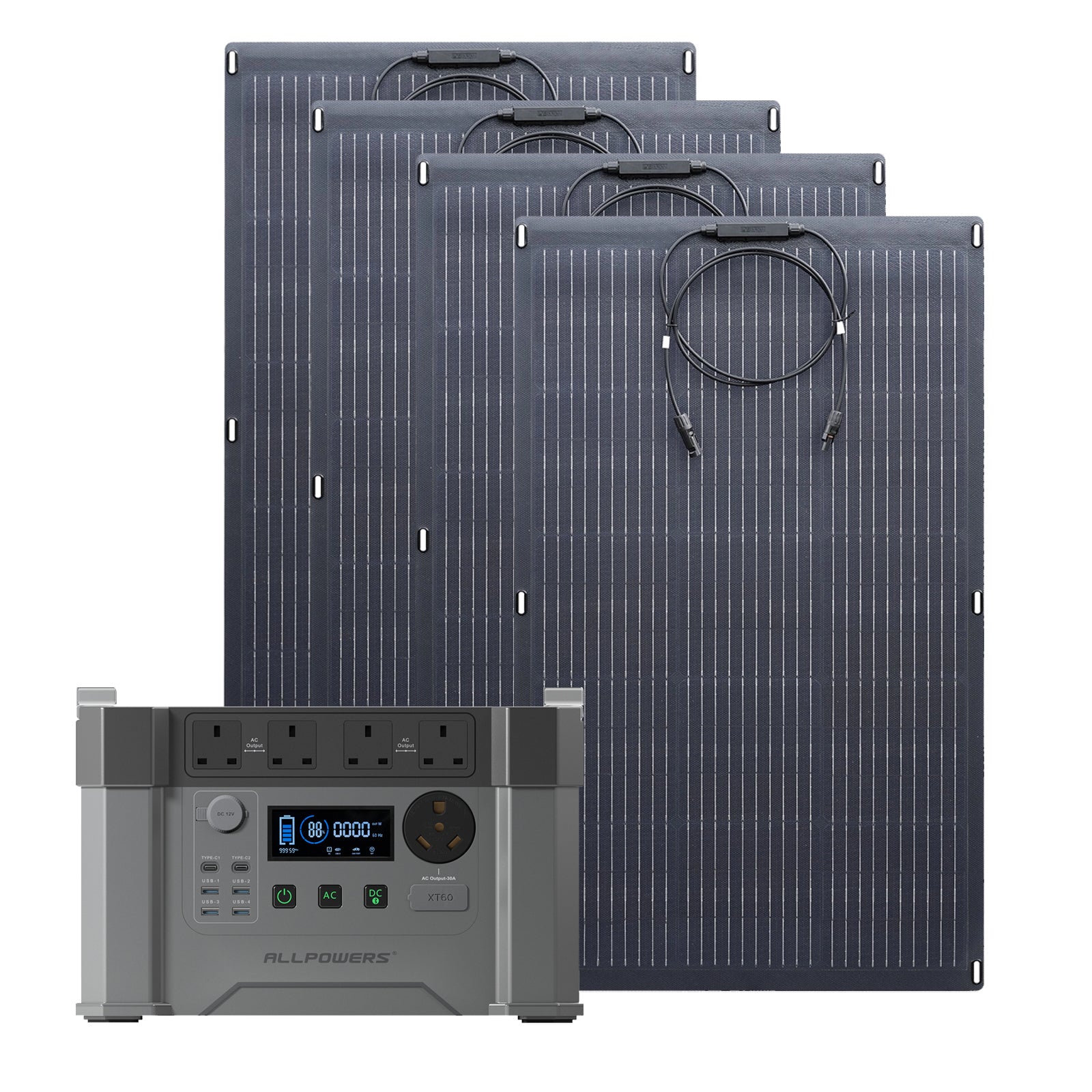 ALLPOWERS Solar Generator 2400W (S2000 Pro + SF100 100W Flexible Solar Panel)