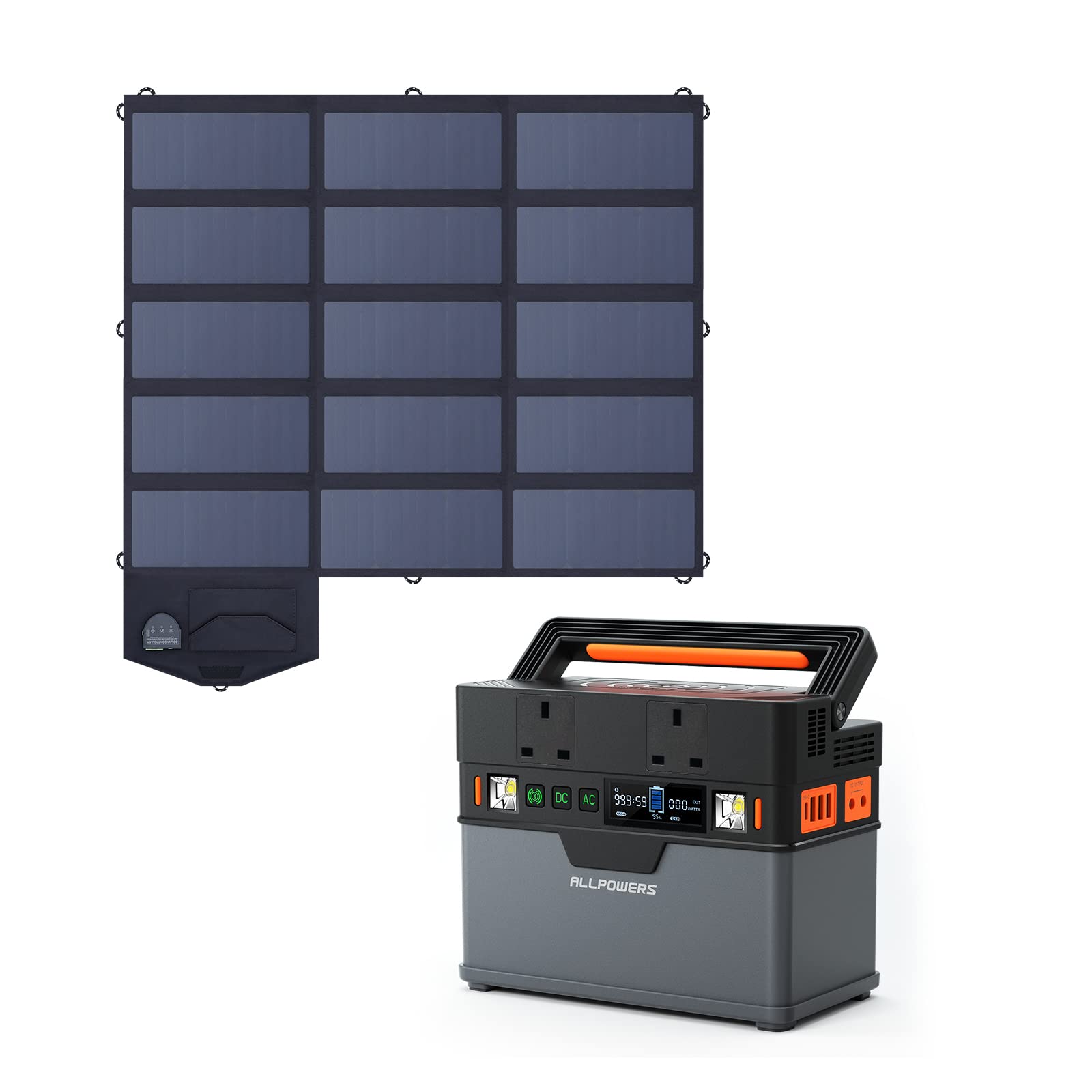 ALLPOWERS Solar Generator S300(S300 + Monocrystalline SolarPanel 100W)